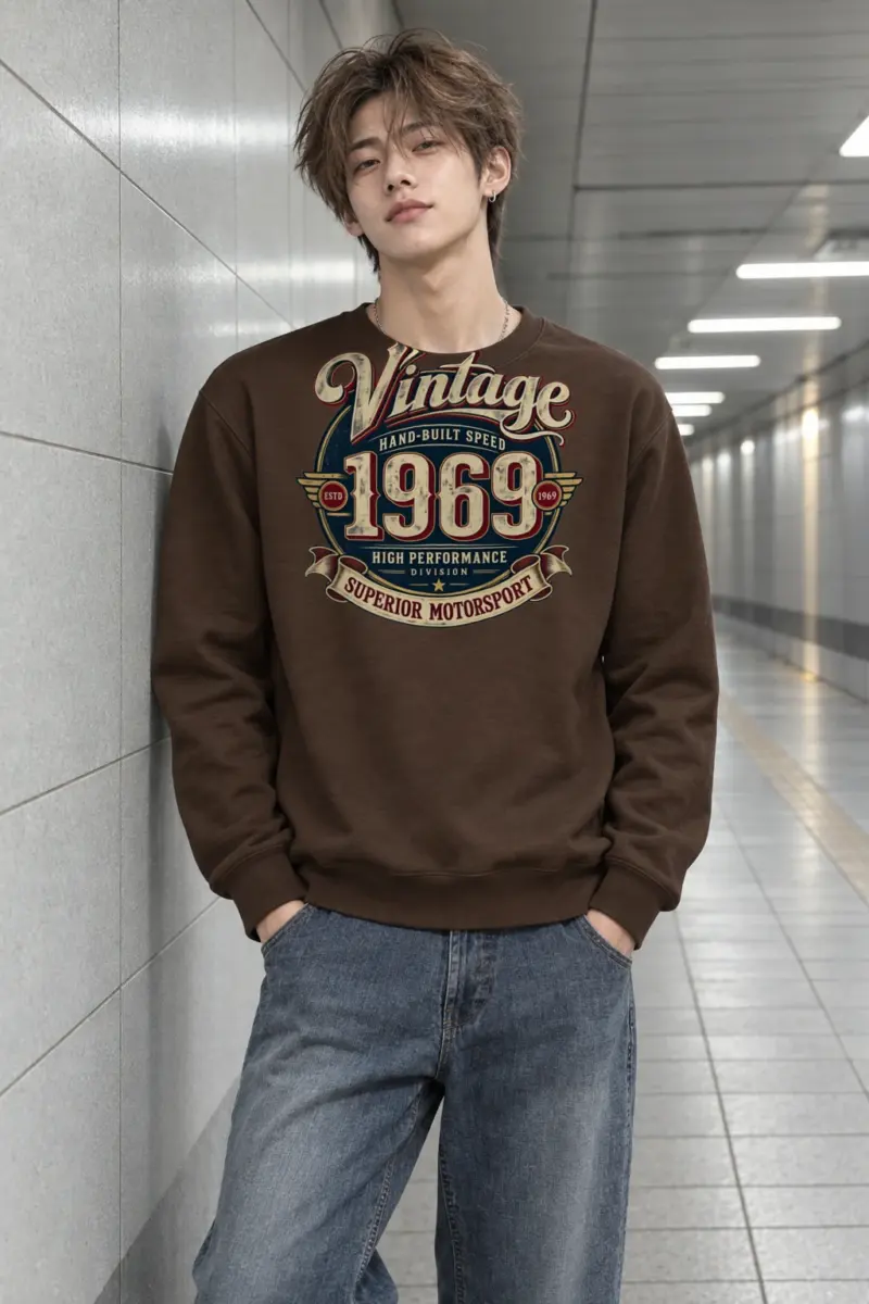 "Hand-Built Speed 1969" Heavy Blend Unisex Crewneck Sweatshirt