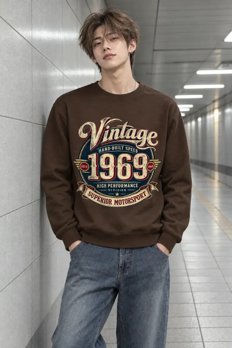 "Hand-Built Speed 1969" Heavy Blend Unisex Crewneck Sweatshirt