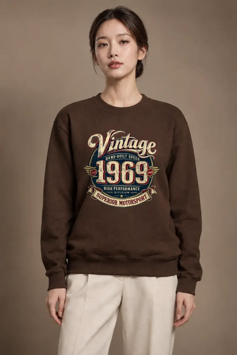 "Hand-Built Speed 1969" Heavy Blend Unisex Crewneck Sweatshirt