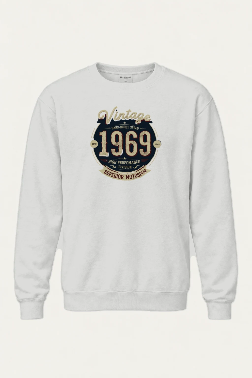 "Hand-Built Speed 1969" Heavy Blend Unisex Crewneck Sweatshirt | Gildan 18000