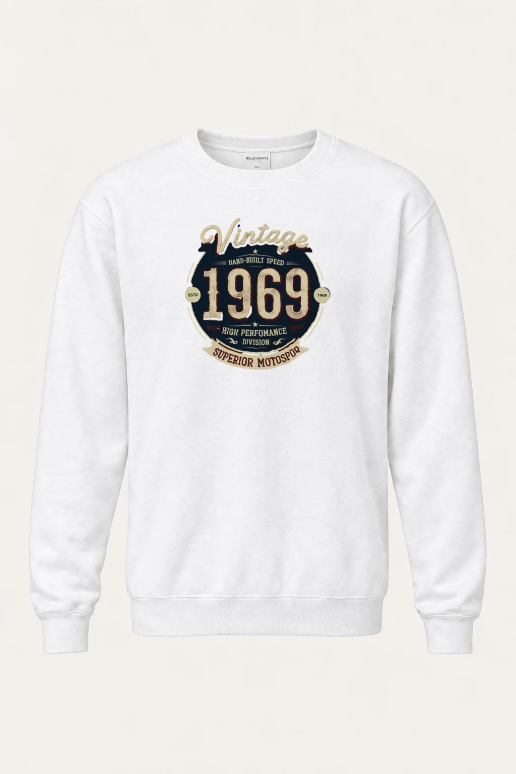 "Hand-Built Speed 1969" Heavy Blend Unisex Crewneck Sweatshirt | Gildan 18000