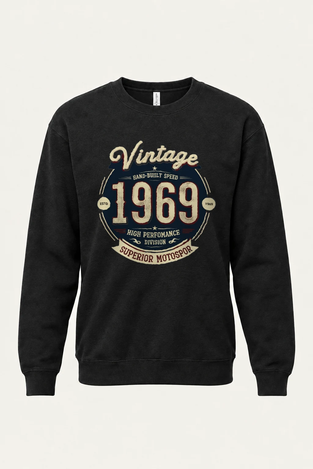 "Hand-Built Speed 1969" Heavy Blend Unisex Crewneck Sweatshirt | Gildan 18000