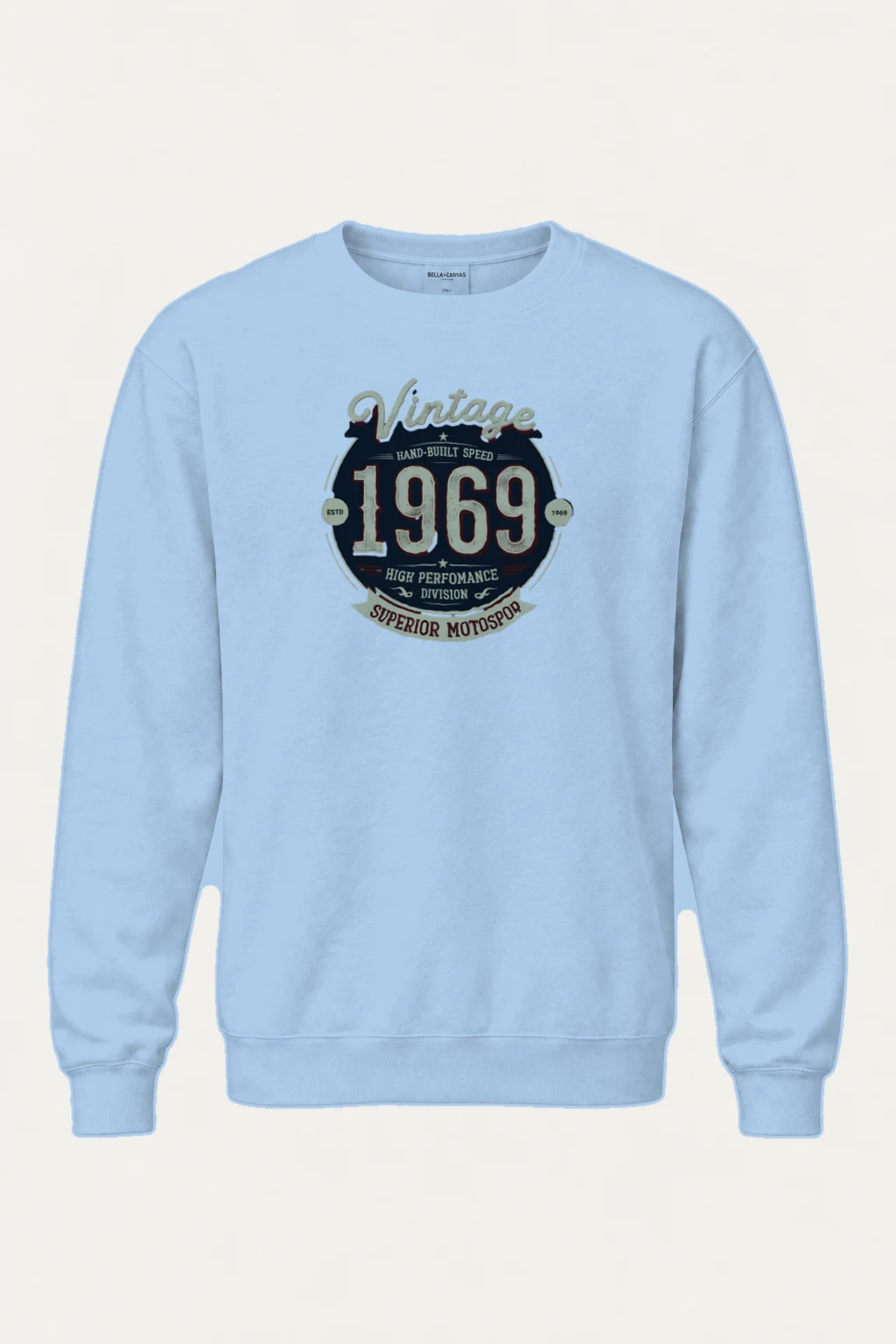 "Hand-Built Speed 1969" Heavy Blend Unisex Crewneck Sweatshirt | Gildan 18000