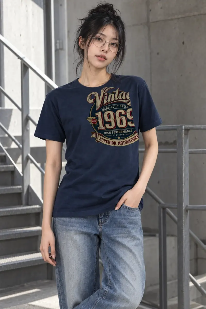 "Hand-Built Speed 1969" Heavyweight Unisex Crewneck T-shirt