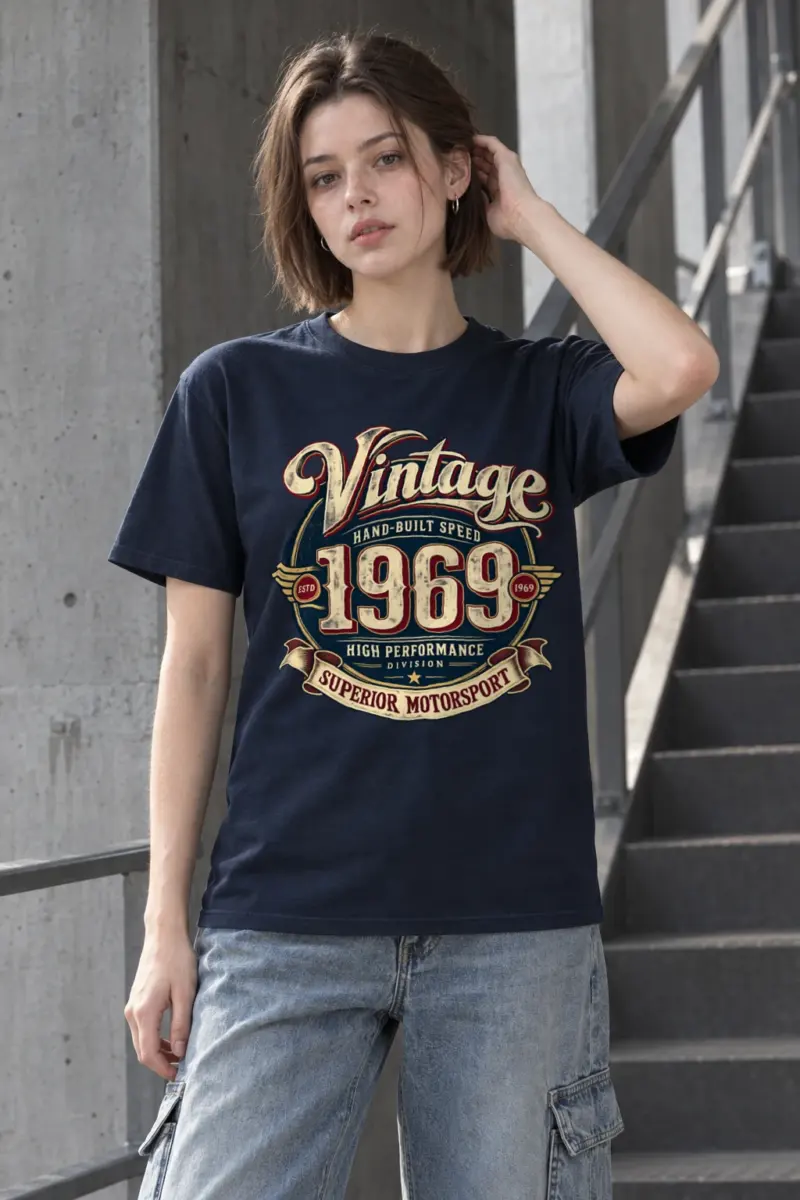 "Hand-Built Speed 1969" Heavyweight Unisex Crewneck T-shirt