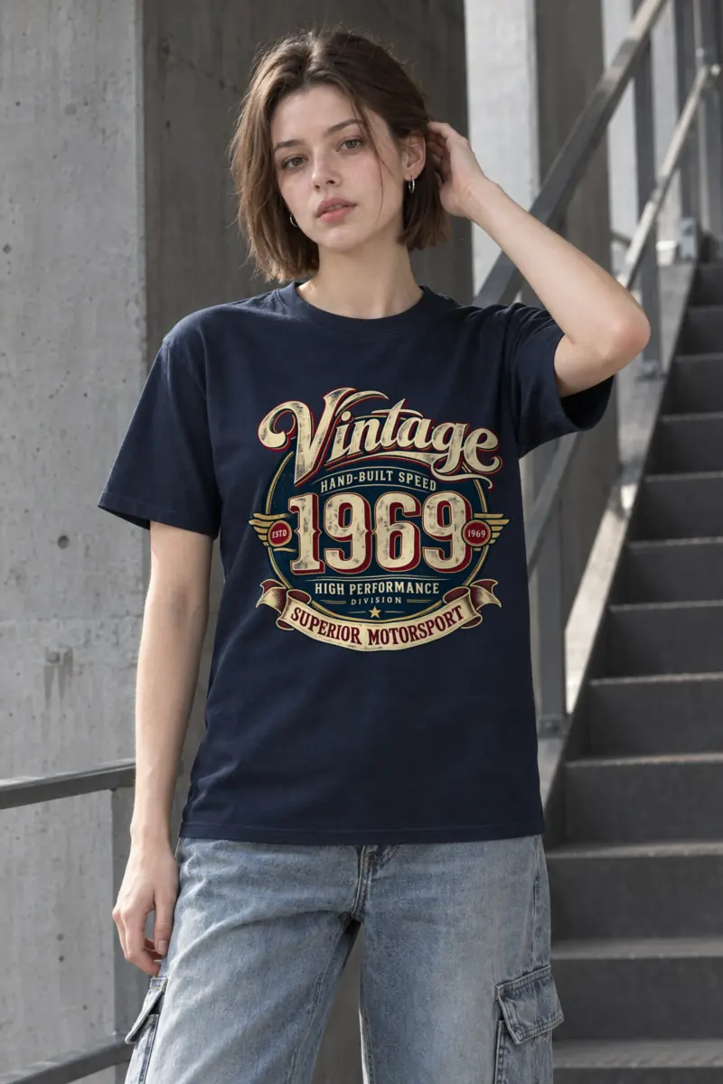 "Hand-Built Speed 1969" Heavyweight Unisex Crewneck T-shirt