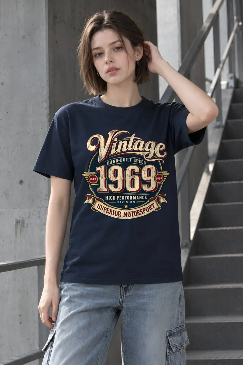 "Hand-Built Speed 1969" Heavyweight Unisex Crewneck T-shirt