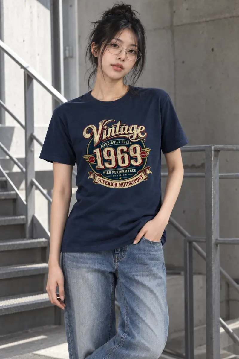 "Hand-Built Speed 1969" Heavyweight Unisex Crewneck T-shirt