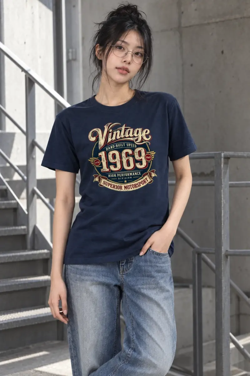 "Hand-Built Speed 1969" Heavyweight Unisex Crewneck T-shirt