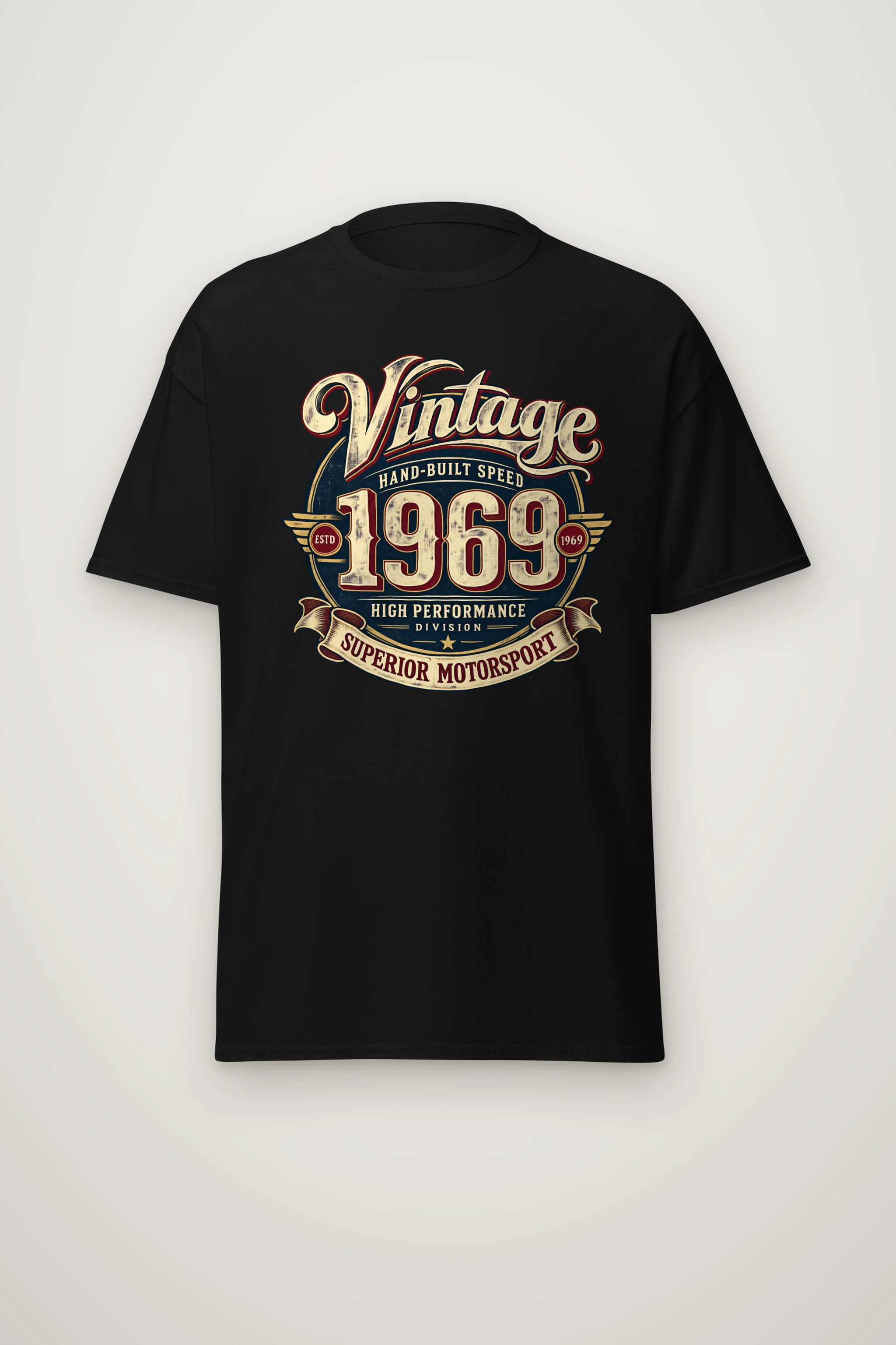 "Hand-Built Speed 1969" Heavyweight Unisex Crewneck T-shirt