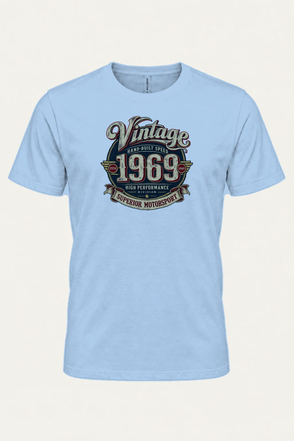 "Hand-Built Speed 1969" Heavyweight Unisex Crewneck T-shirt | Gildan 5000