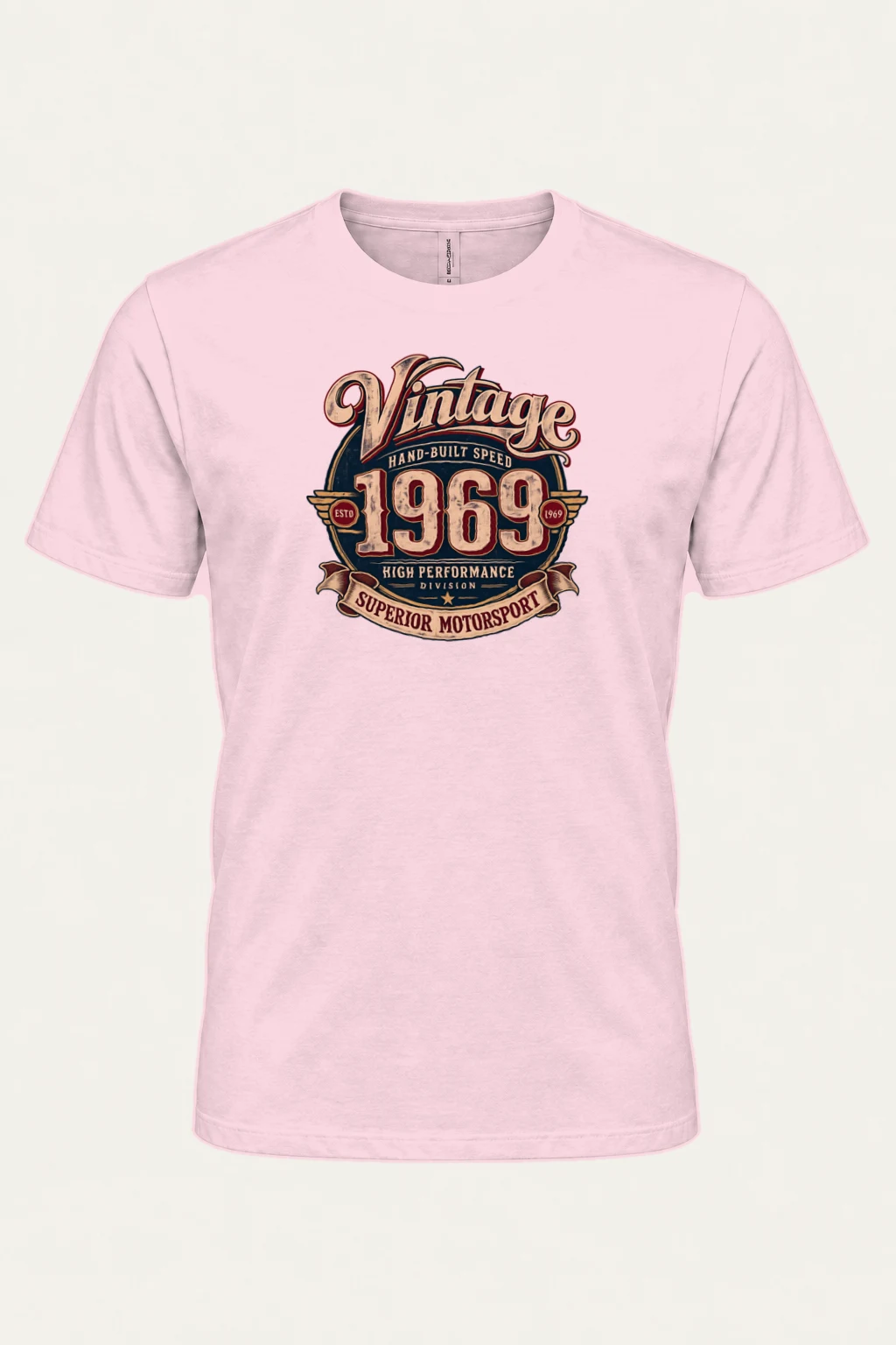 "Hand-Built Speed 1969" Heavyweight Unisex Crewneck T-shirt | Gildan 5000