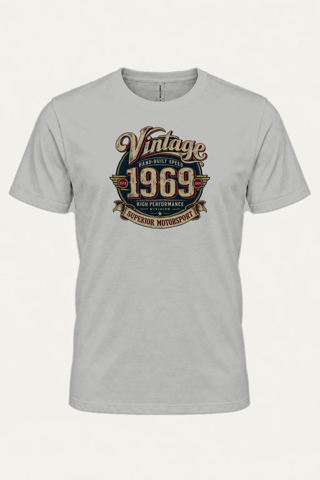 "Hand-Built Speed 1969" Heavyweight Unisex Crewneck T-shirt | Gildan 5000