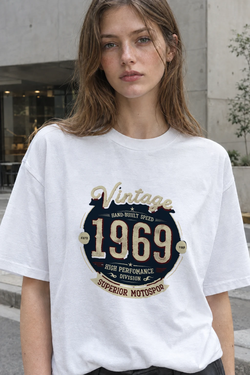 "Hand-Built Speed" Heavyweight Unisex Crewneck T-shirt | Gildan 5000