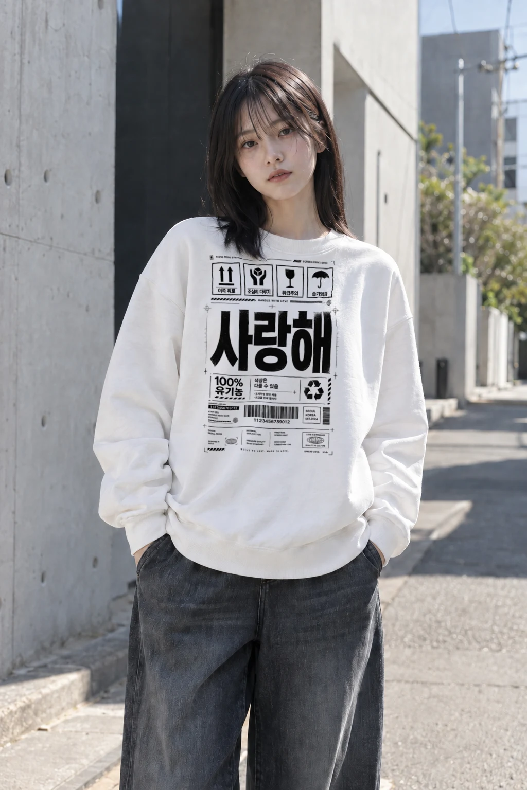 "Handle With Love" Heavy Blend Unisex Crewneck Sweatshirt | Gildan 18000
