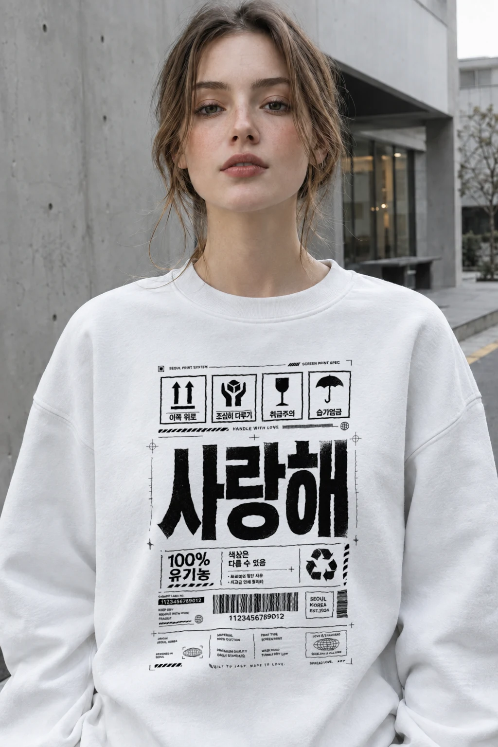 "Handle With Love" Heavy Blend Unisex Crewneck Sweatshirt | Gildan 18000