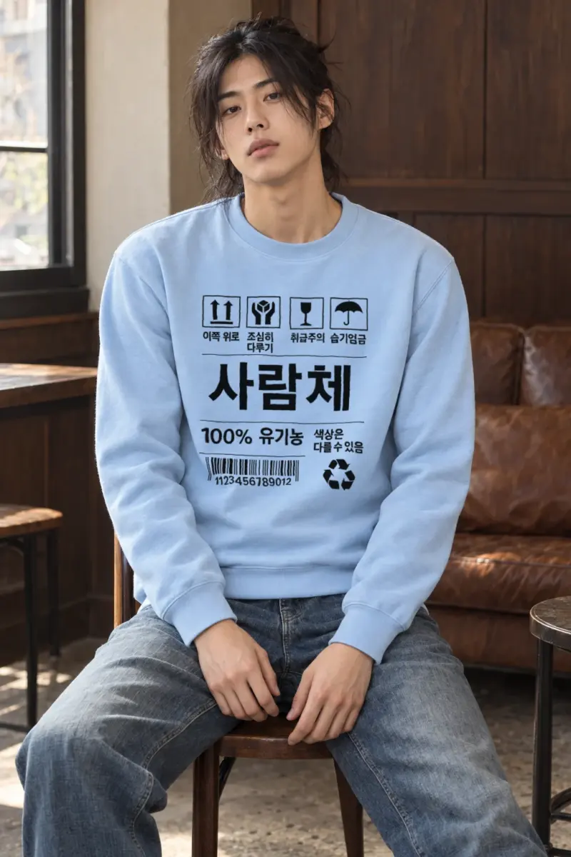 "Handling Label Typography" Heavy Blend Unisex Crewneck Sweatshirt | Gildan 18000