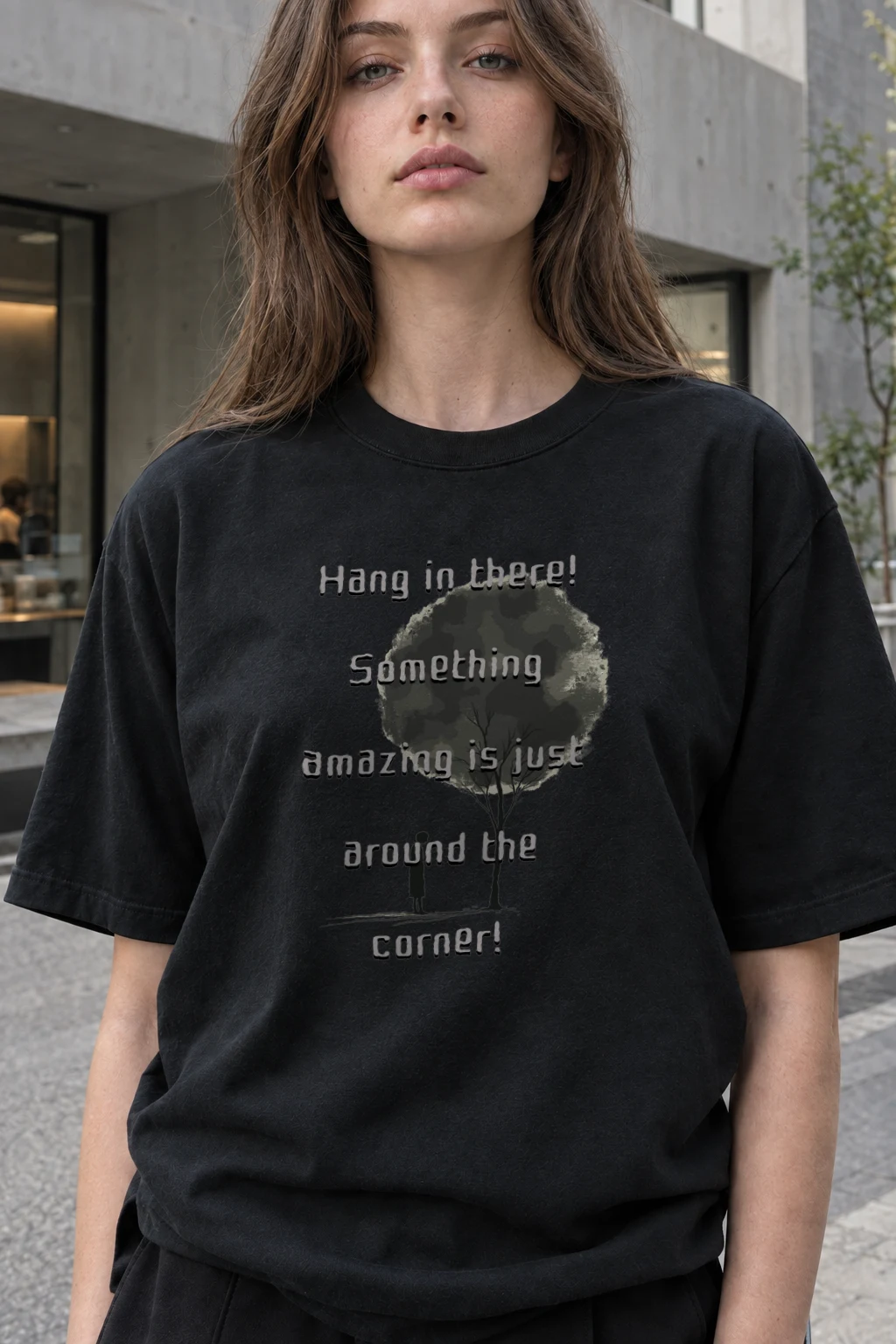 "Hang In There" Heavyweight Unisex Crewneck T-shirt | Gildan 5000