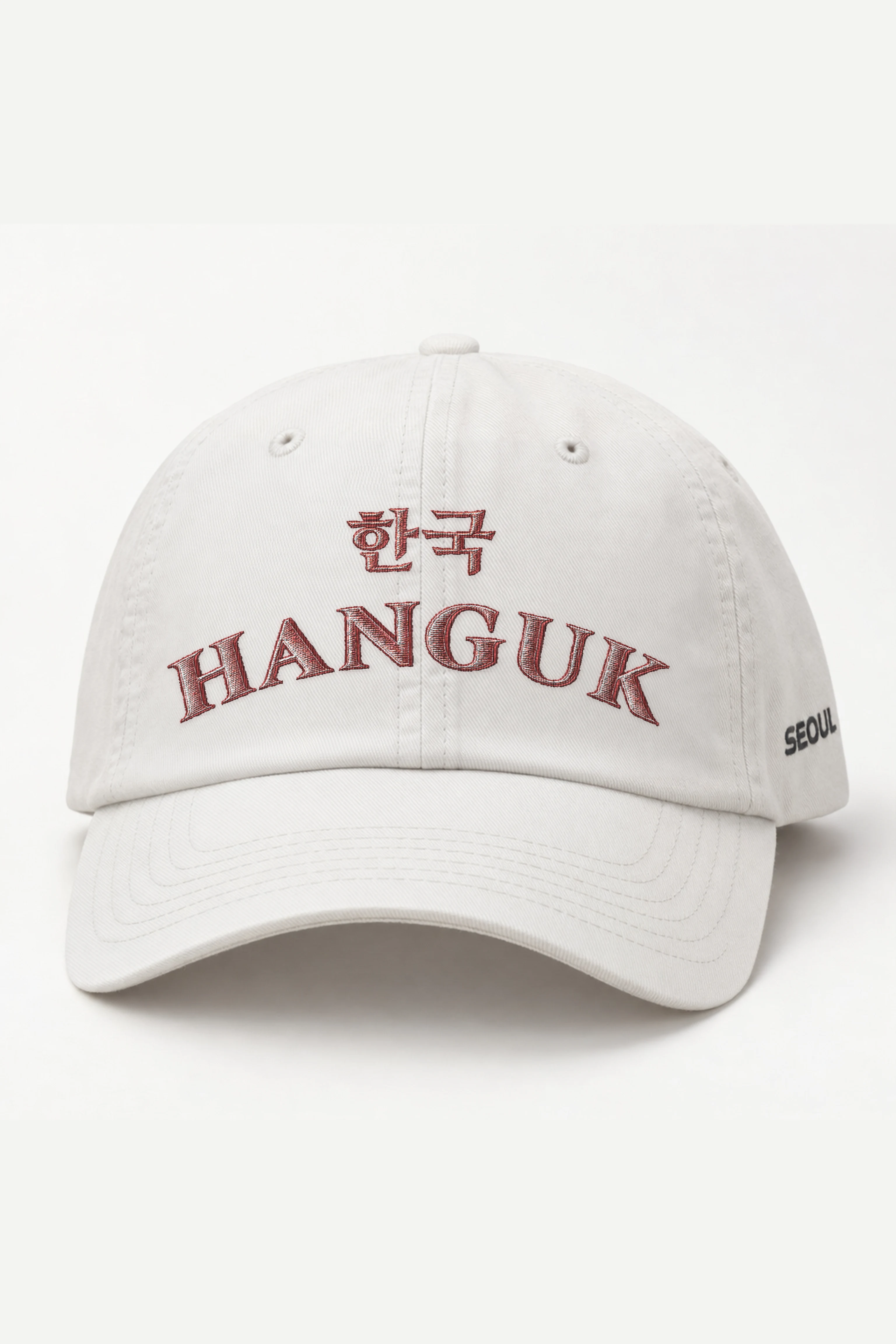 "Hanguk Collegiate" Classic Dad Hat · Embroidered — white/cap-front