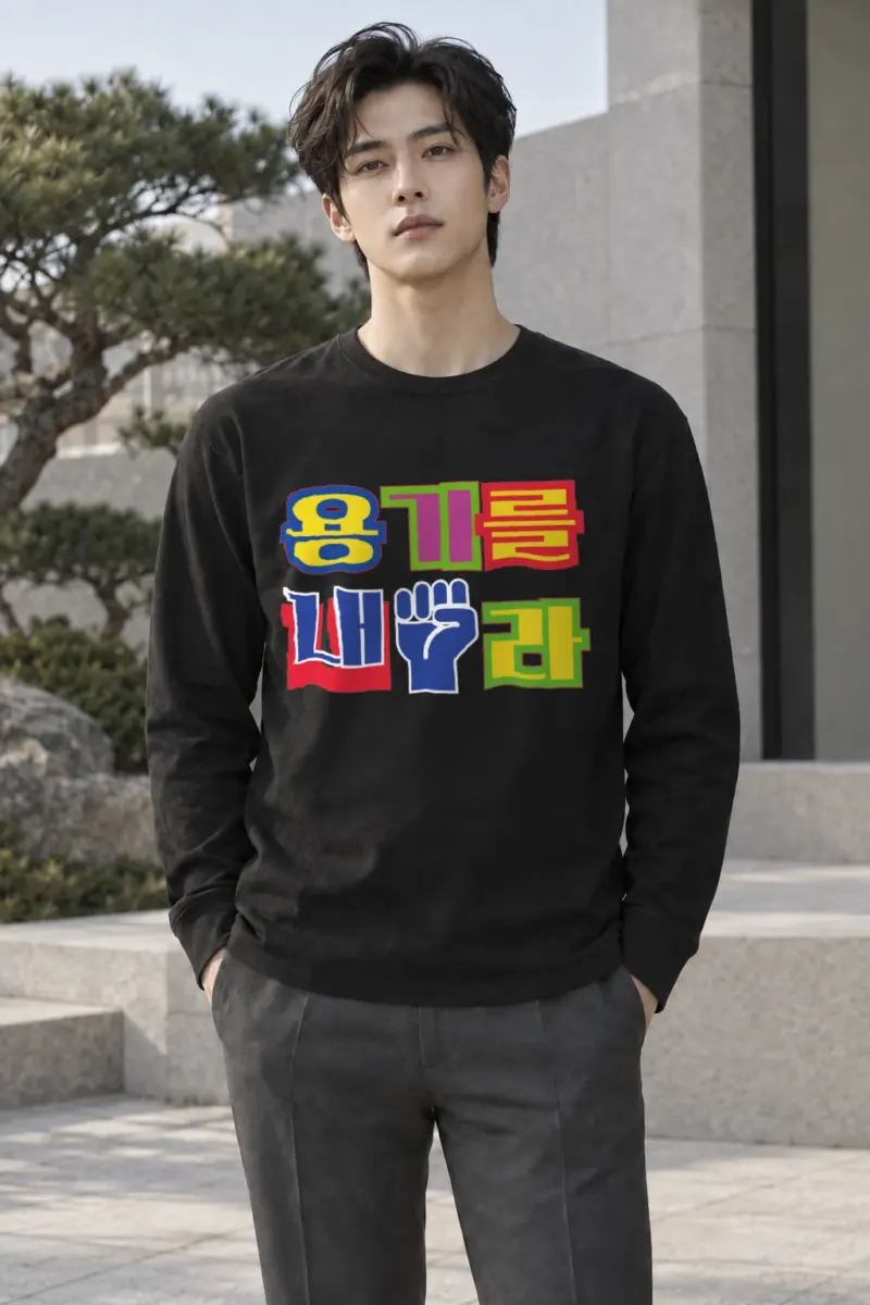 "Hangul Color Block" Unisex Longsleeve T-shirt | Gildan 2400
