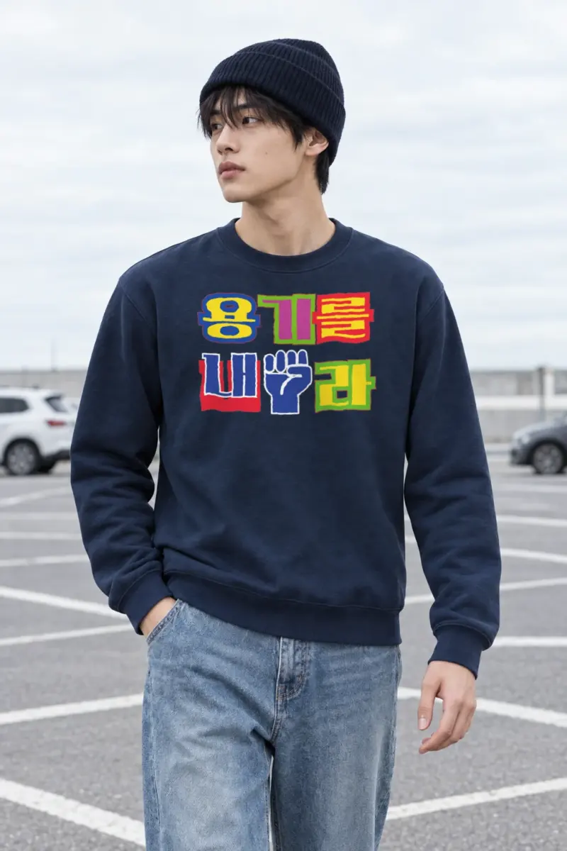"Hangul Color Blocks" Heavy Blend Unisex Crewneck Sweatshirt