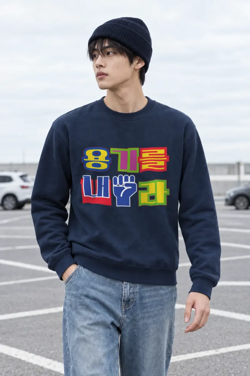 "Hangul Color Blocks" Heavy Blend Unisex Crewneck Sweatshirt