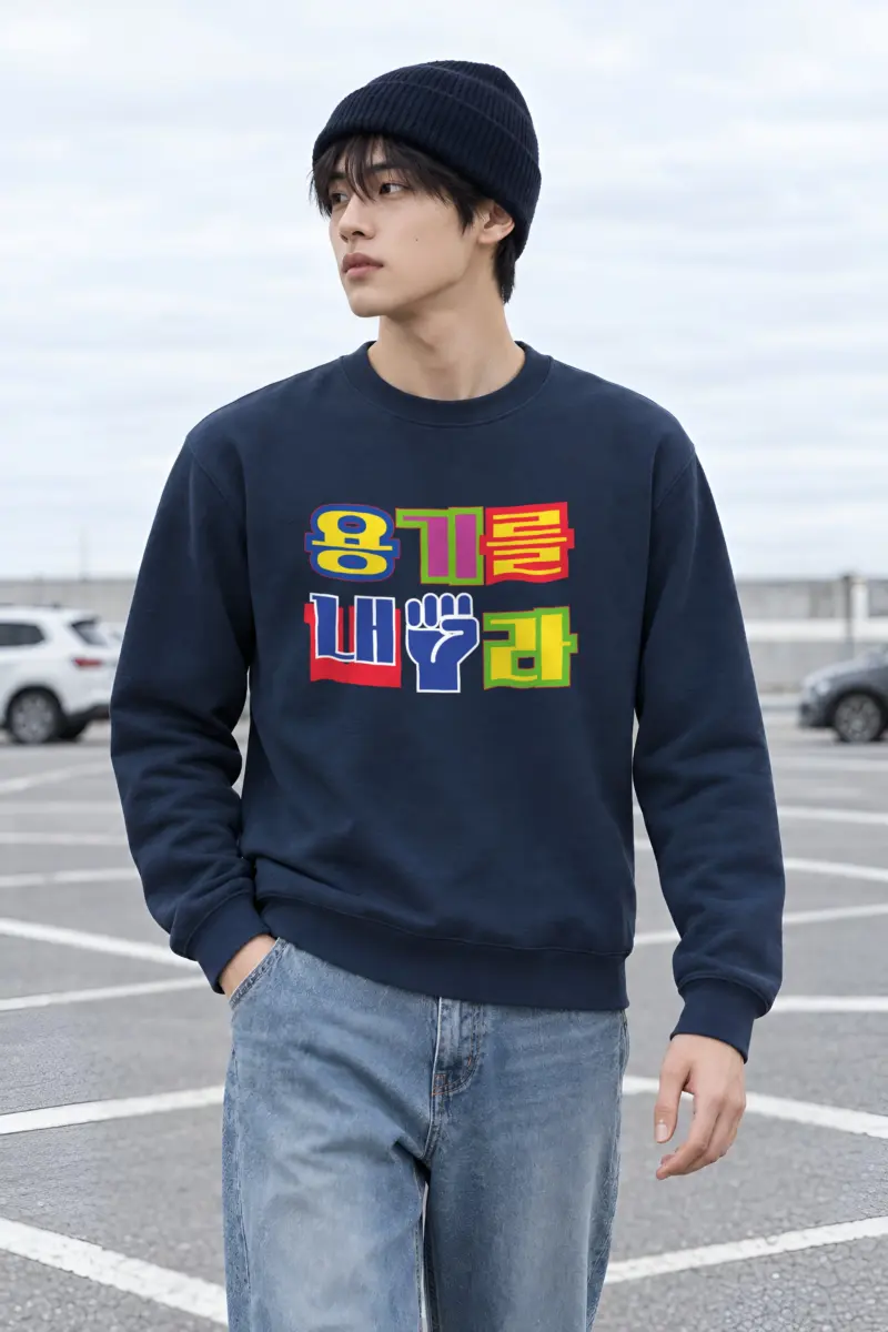 "Hangul Color Blocks" Heavy Blend Unisex Crewneck Sweatshirt