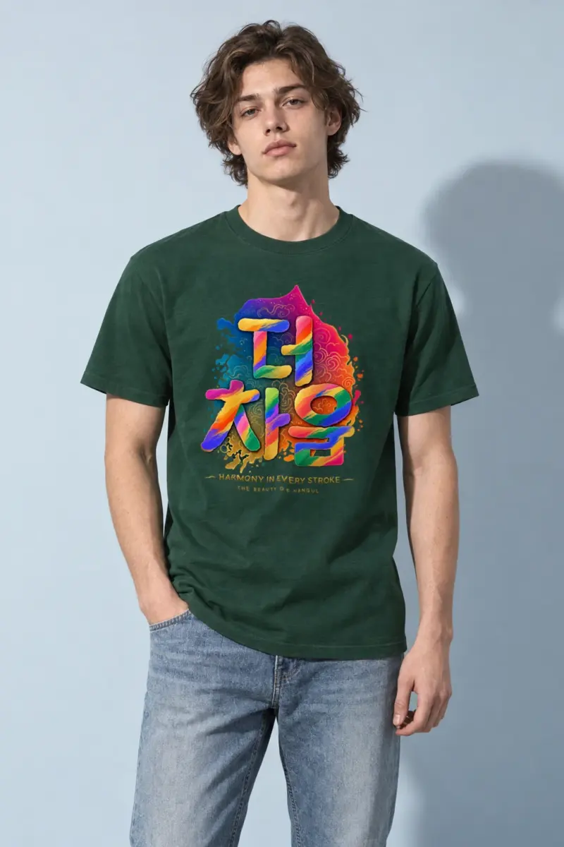 "Hangul Harmony" Heavyweight Unisex Crewneck T-shirt