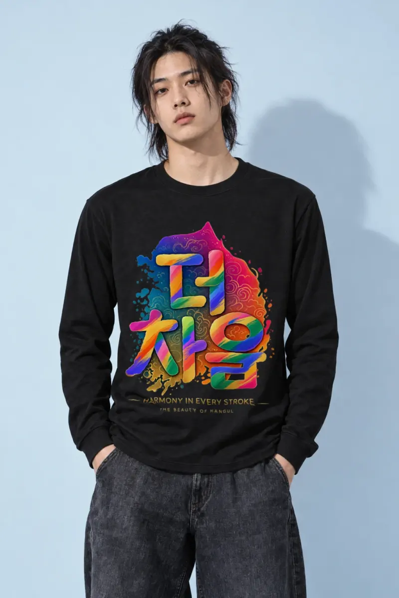 "Hangul Harmony" Unisex Longsleeve T-shirt | Gildan 2400