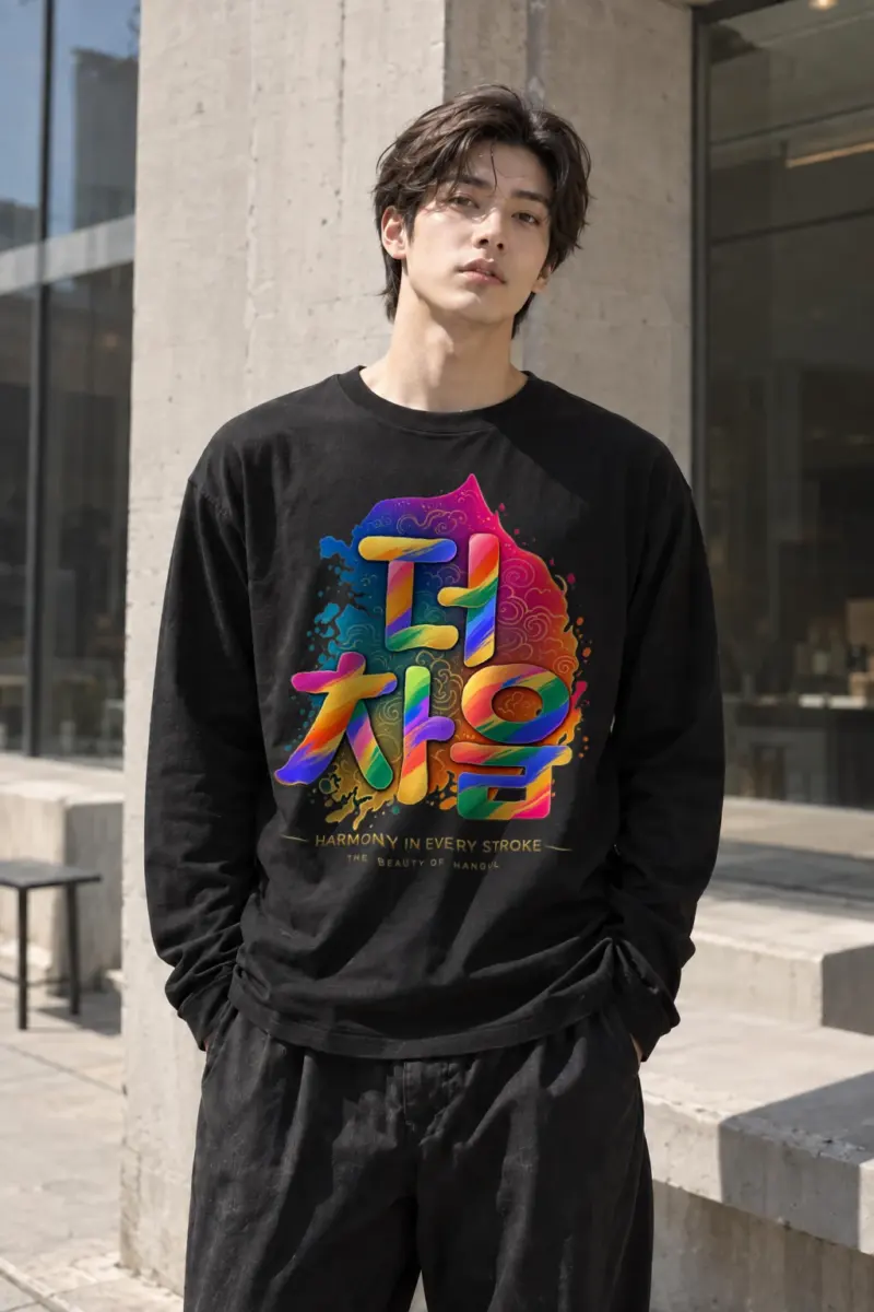 "Hangul Harmony" Unisex Longsleeve T-shirt | Gildan 2400