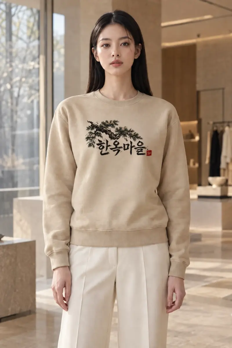 "Hanok Maeul Pine" Heavy Blend Unisex Crewneck Sweatshirt | Gildan 18000