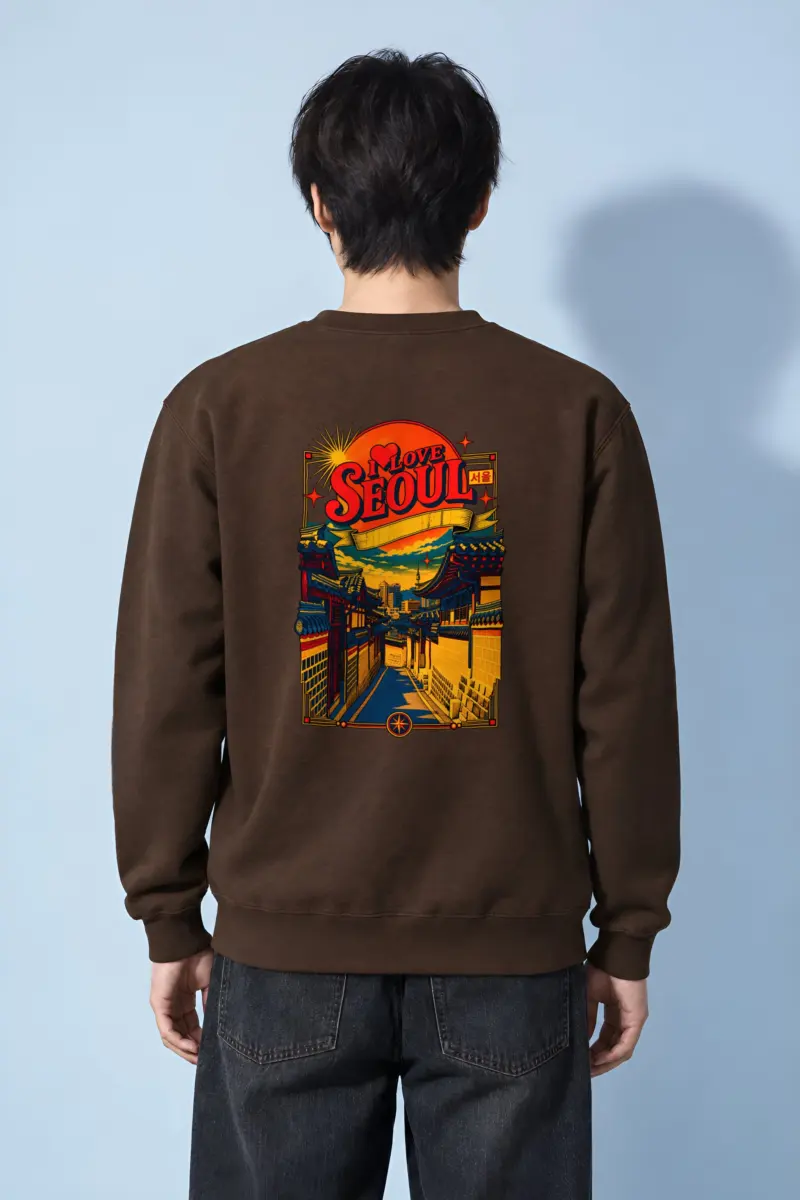 "Hanok Skyline" Heavy Blend Unisex Crewneck Sweatshirt
