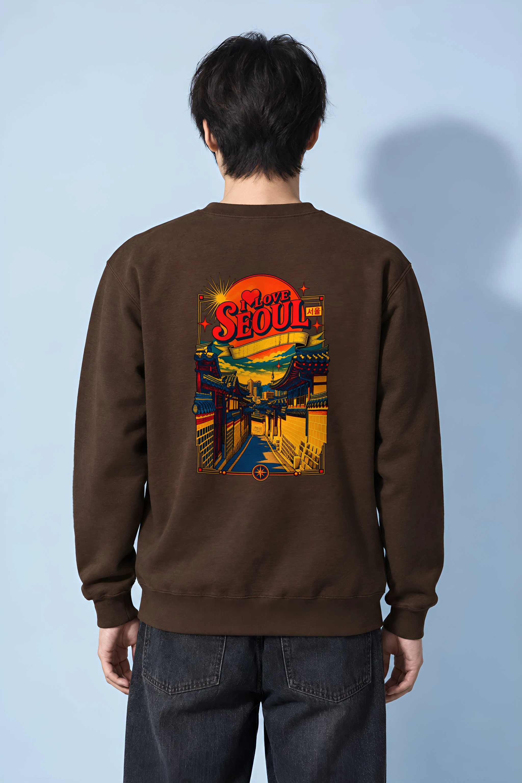 "Hanok Skyline" Heavy Blend Unisex Crewneck Sweatshirt