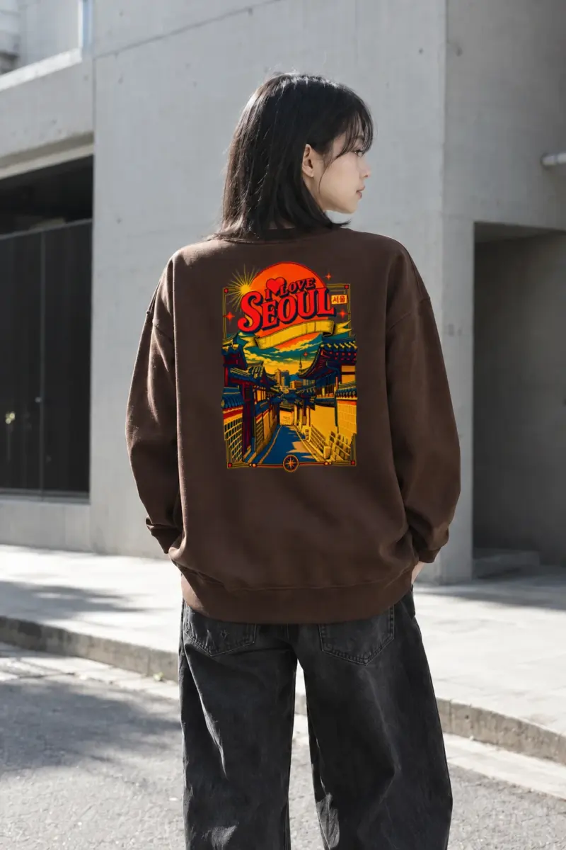 "Hanok Skyline" Heavy Blend Unisex Crewneck Sweatshirt | Gildan 18000