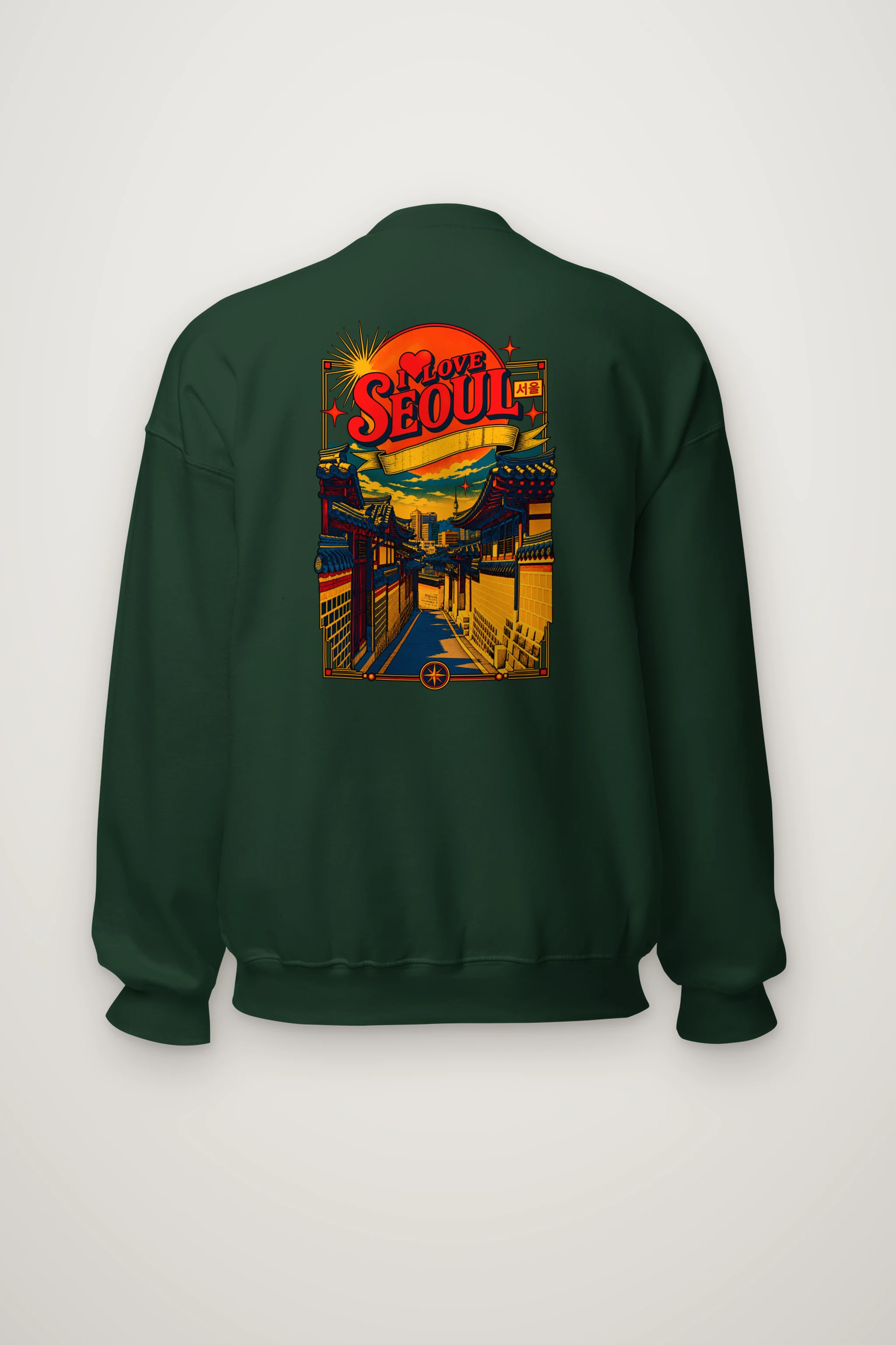"Hanok Skyline" Heavy Blend Unisex Crewneck Sweatshirt