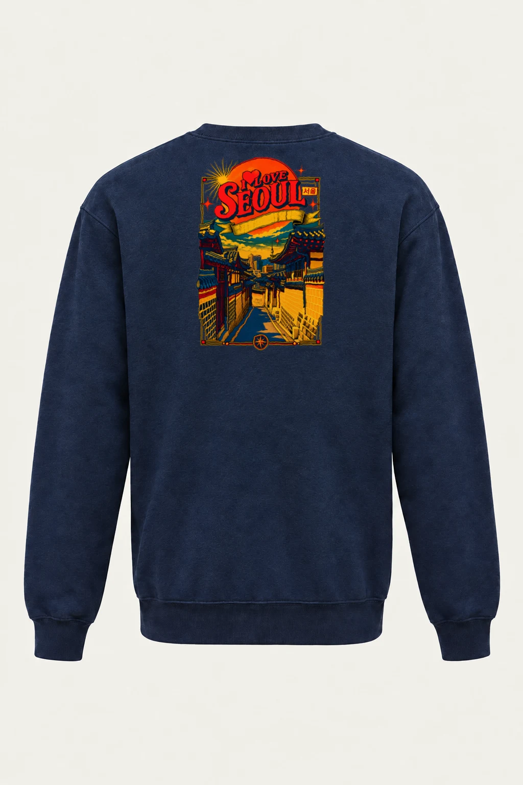"Hanok Skyline" Heavy Blend Unisex Crewneck Sweatshirt | Gildan 18000