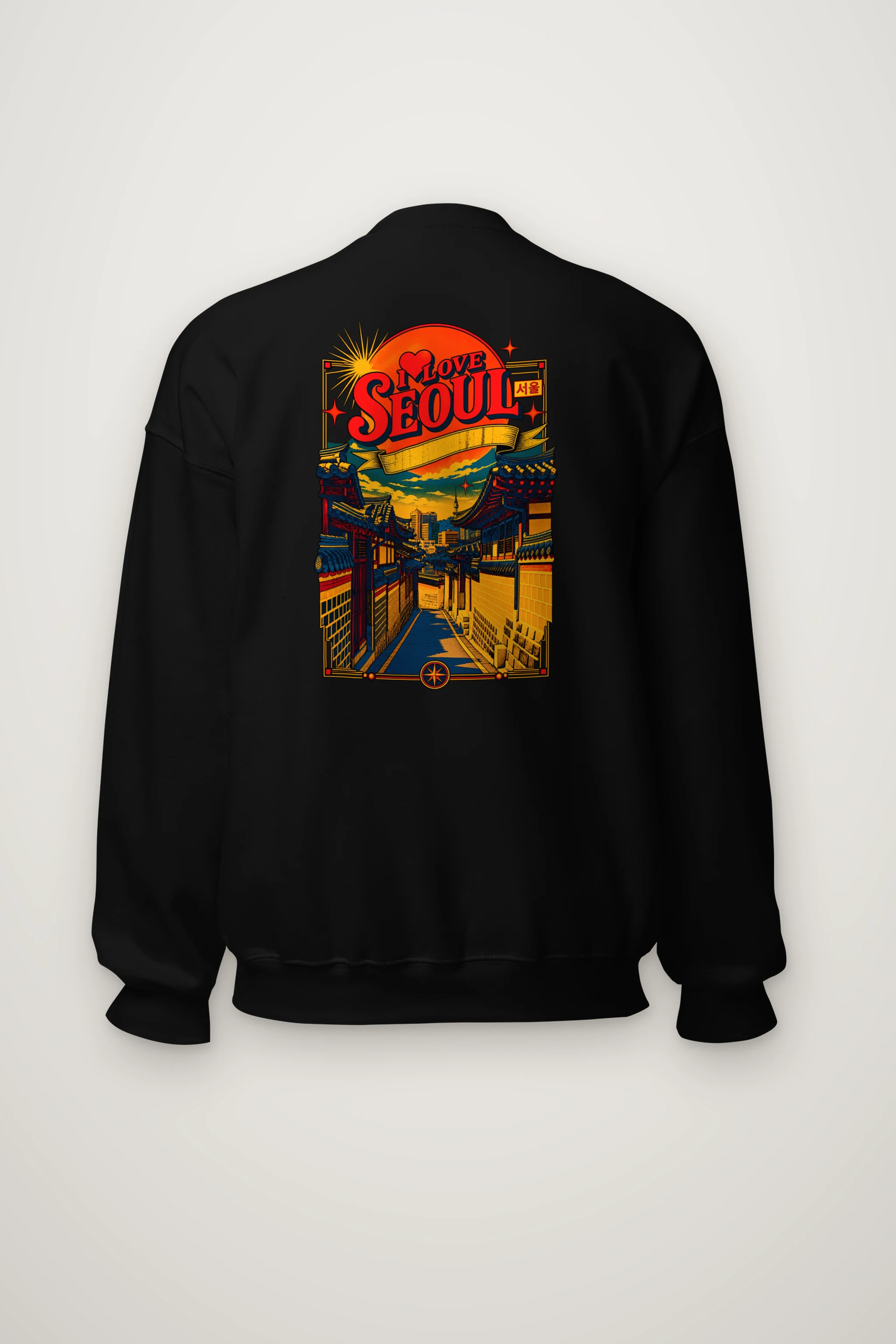 "Hanok Skyline" Heavy Blend Unisex Crewneck Sweatshirt