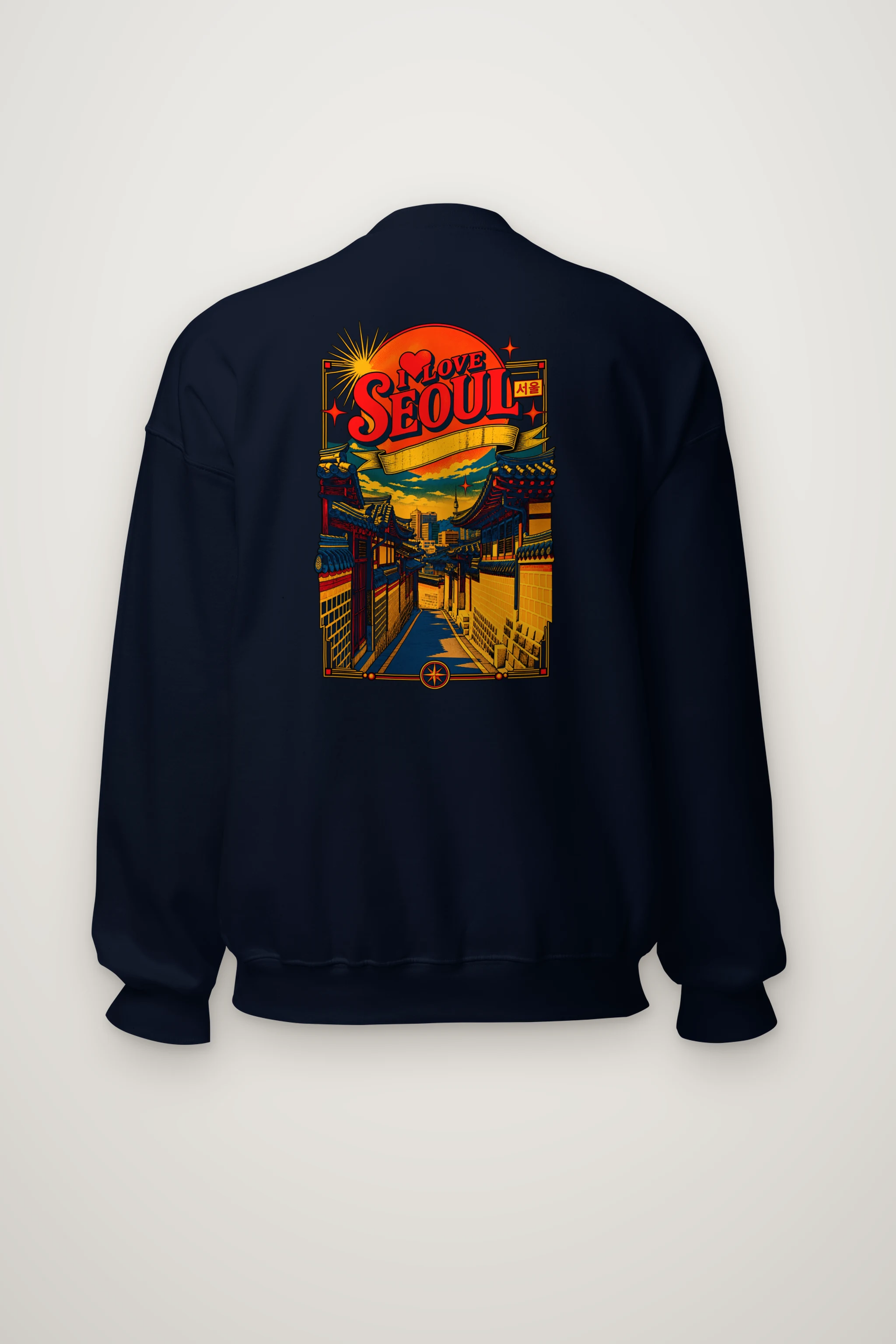 "Hanok Skyline" Heavy Blend Unisex Crewneck Sweatshirt