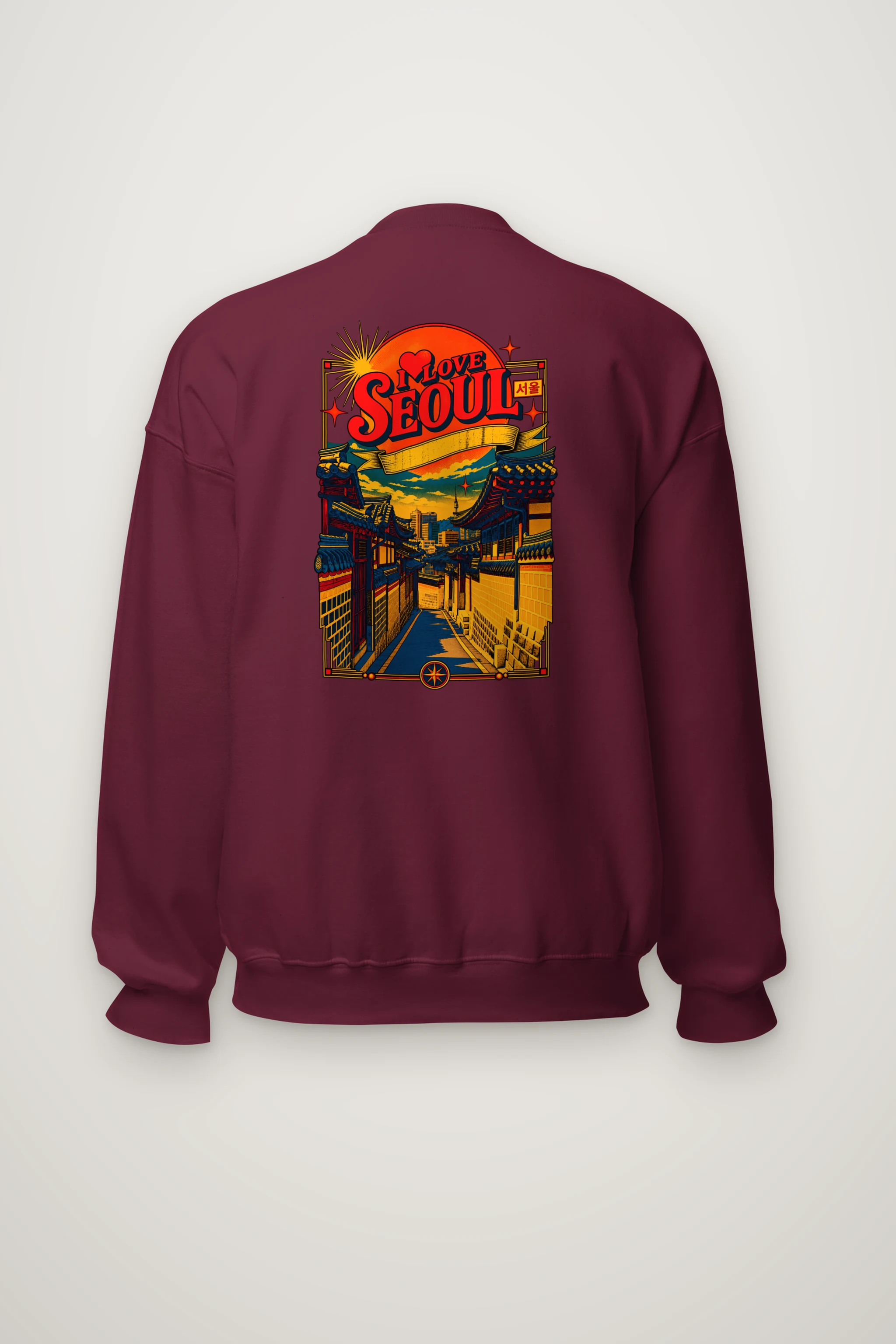 "Hanok Skyline" Heavy Blend Unisex Crewneck Sweatshirt
