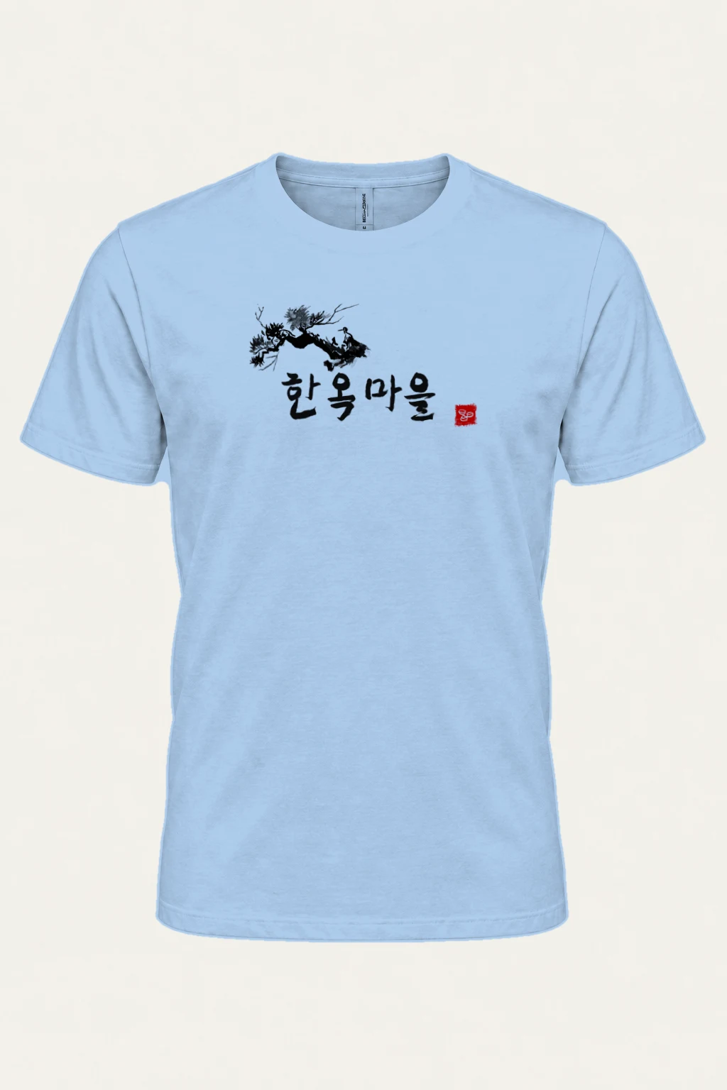 "Hanok Village Pine" Heavyweight Unisex Crewneck T-shirt | Gildan 5000