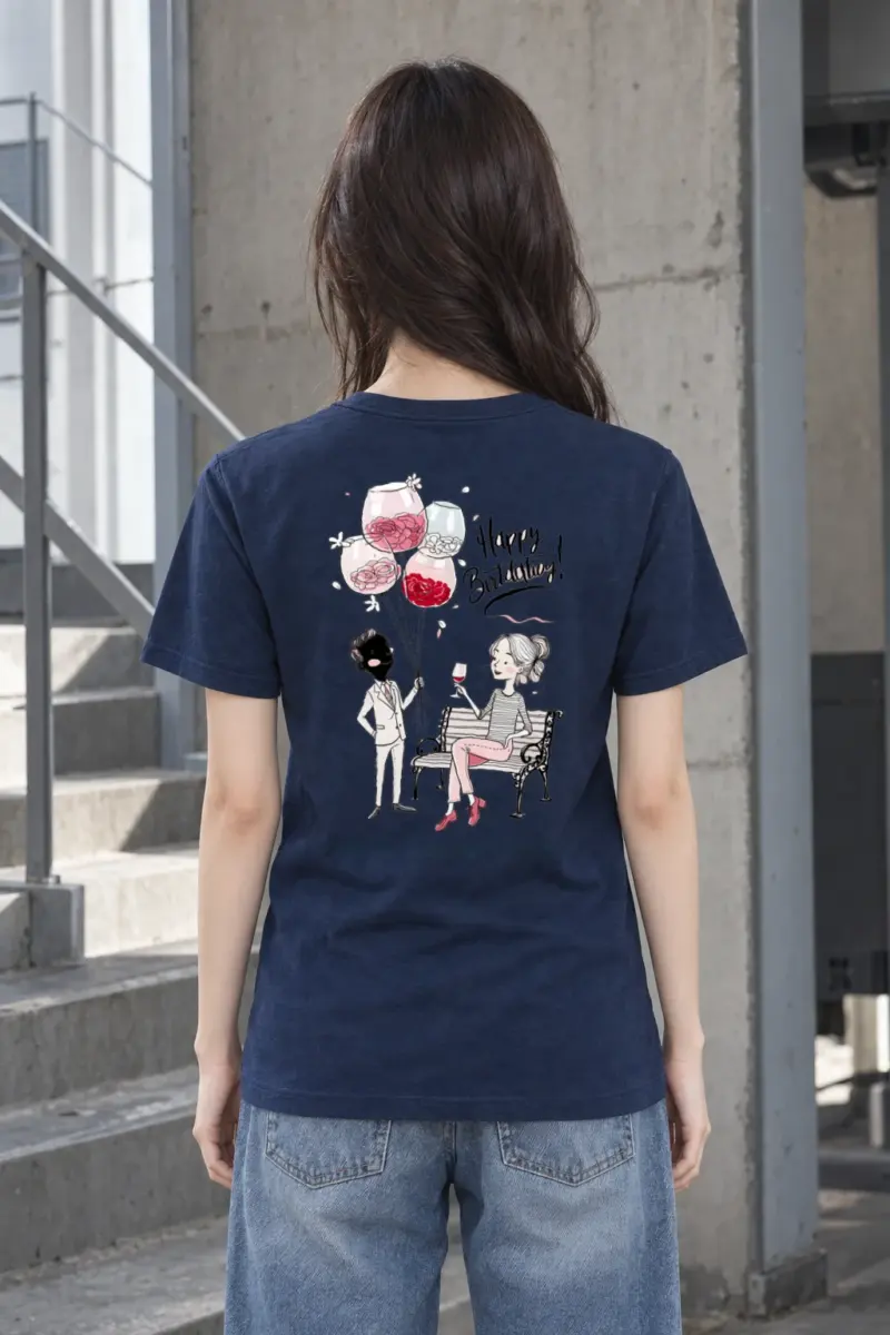 "Happy Birthday Balloons" Heavyweight Unisex Crewneck T-shirt | Gildan 5000