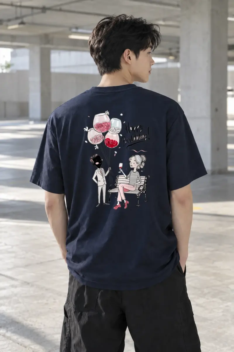 "Happy Birthday Balloons" Heavyweight Unisex Crewneck T-shirt | Gildan 5000