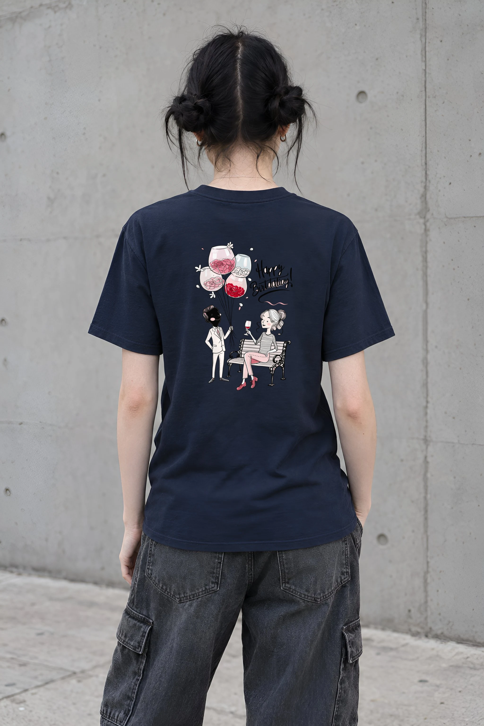 "Happy Birthday Balloons" Heavyweight Unisex Crewneck T-shirt