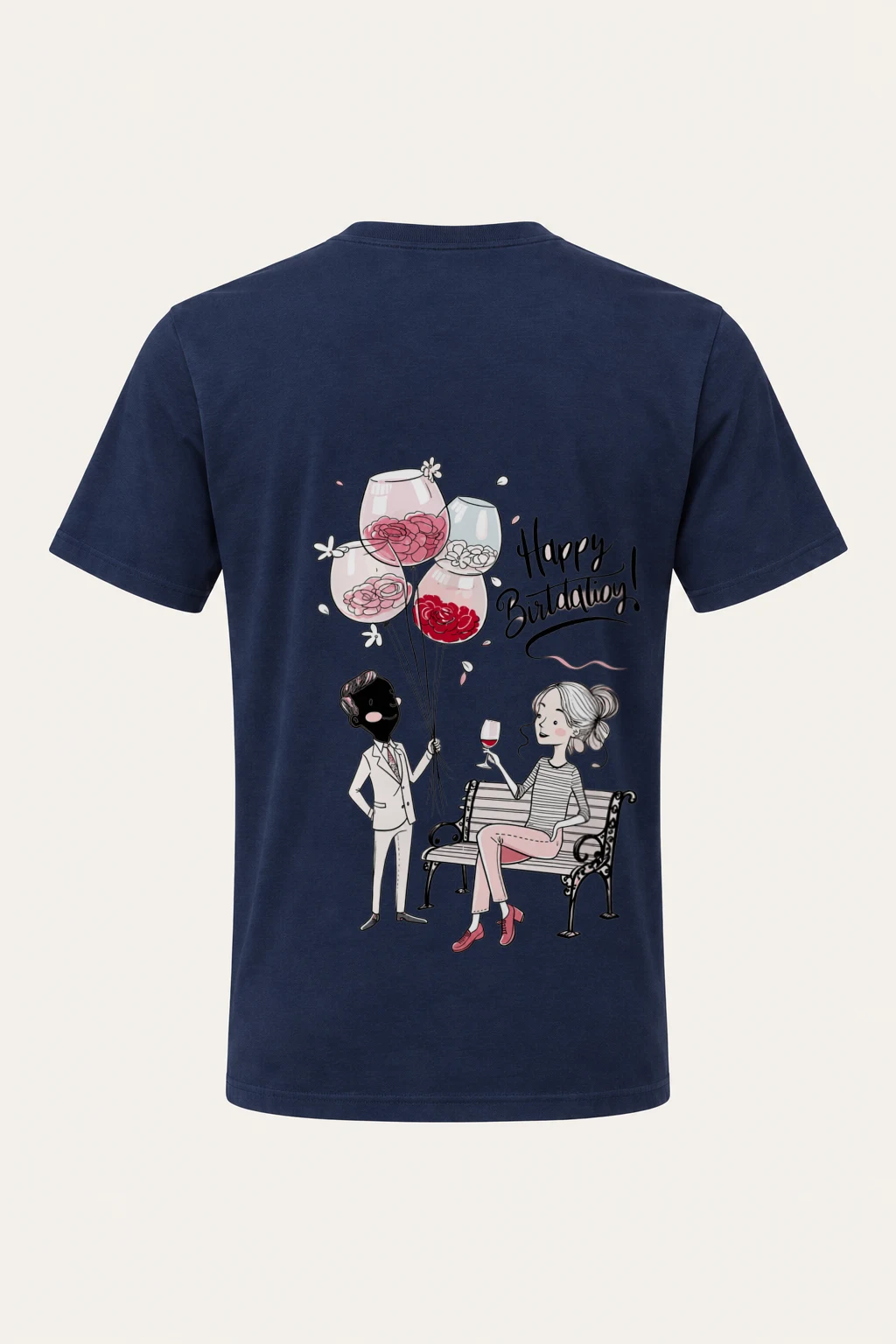 "Happy Birthday Balloons" Heavyweight Unisex Crewneck T-shirt | Gildan 5000