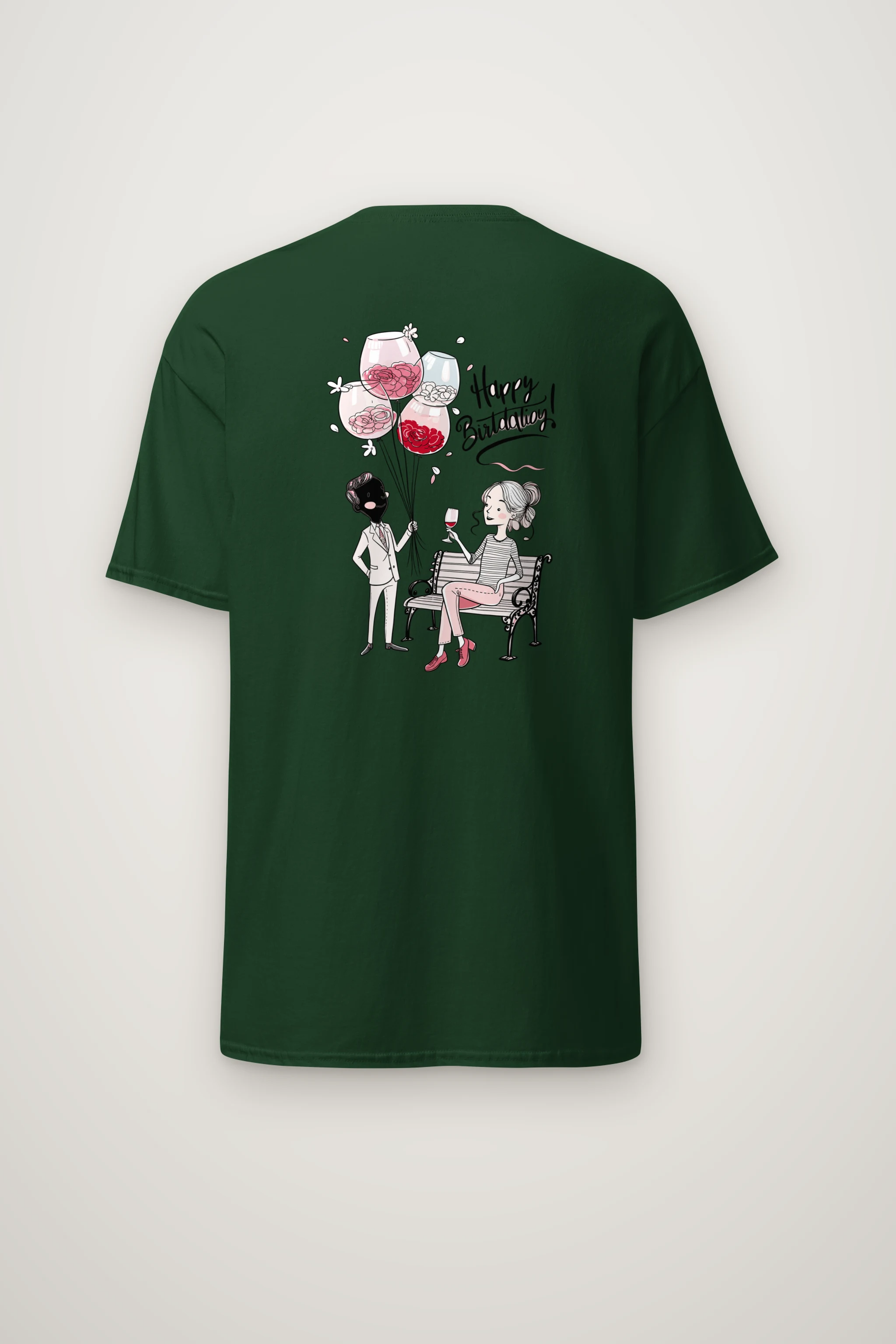 "Happy Birthday Balloons" Heavyweight Unisex Crewneck T-shirt
