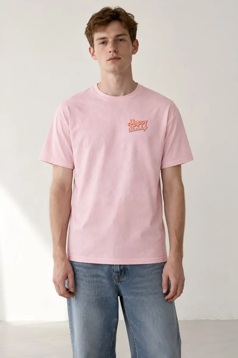 "Happy Birthday Bear" Heavyweight Unisex Crewneck T-shirt