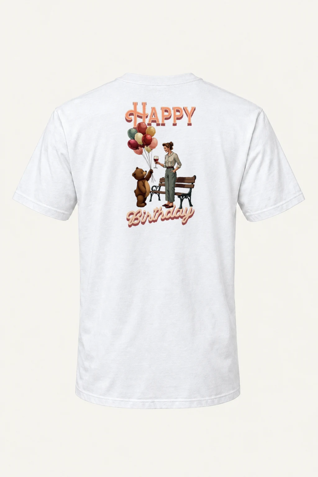 "Happy Birthday Bear" Heavyweight Unisex Crewneck T-shirt | Gildan 5000