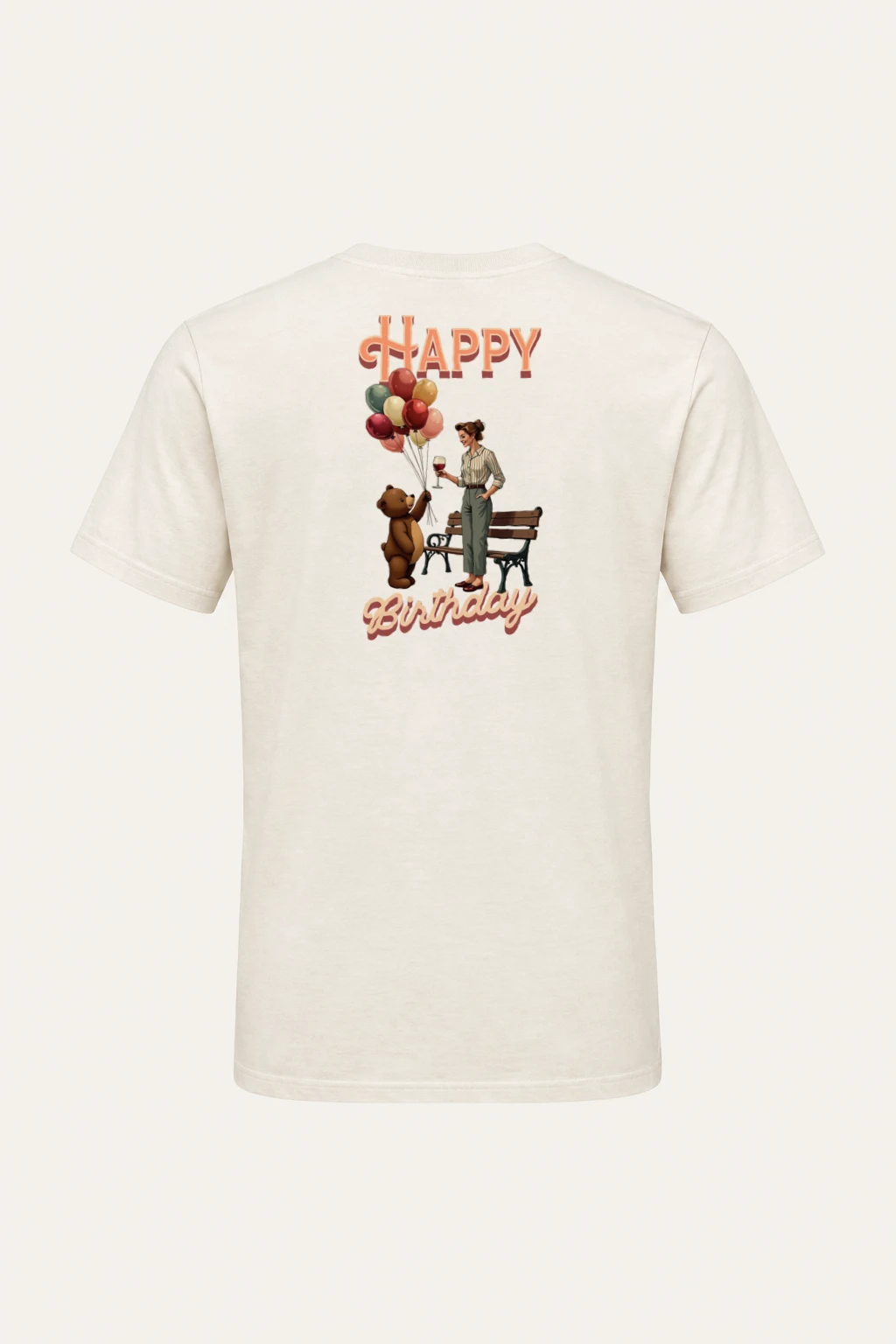 "Happy Birthday Bear" Heavyweight Unisex Crewneck T-shirt | Gildan 5000