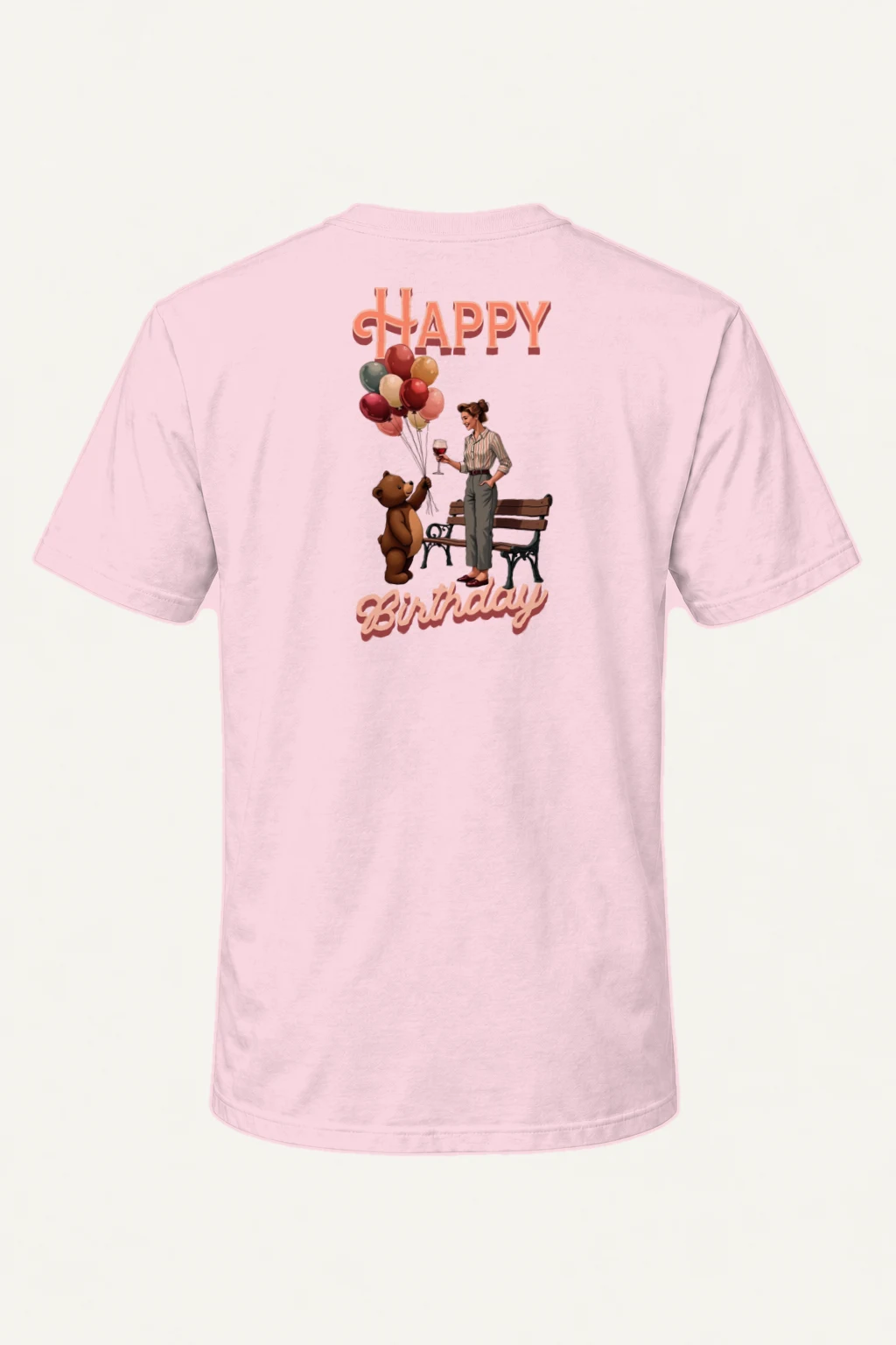 "Happy Birthday Bear" Heavyweight Unisex Crewneck T-shirt | Gildan 5000