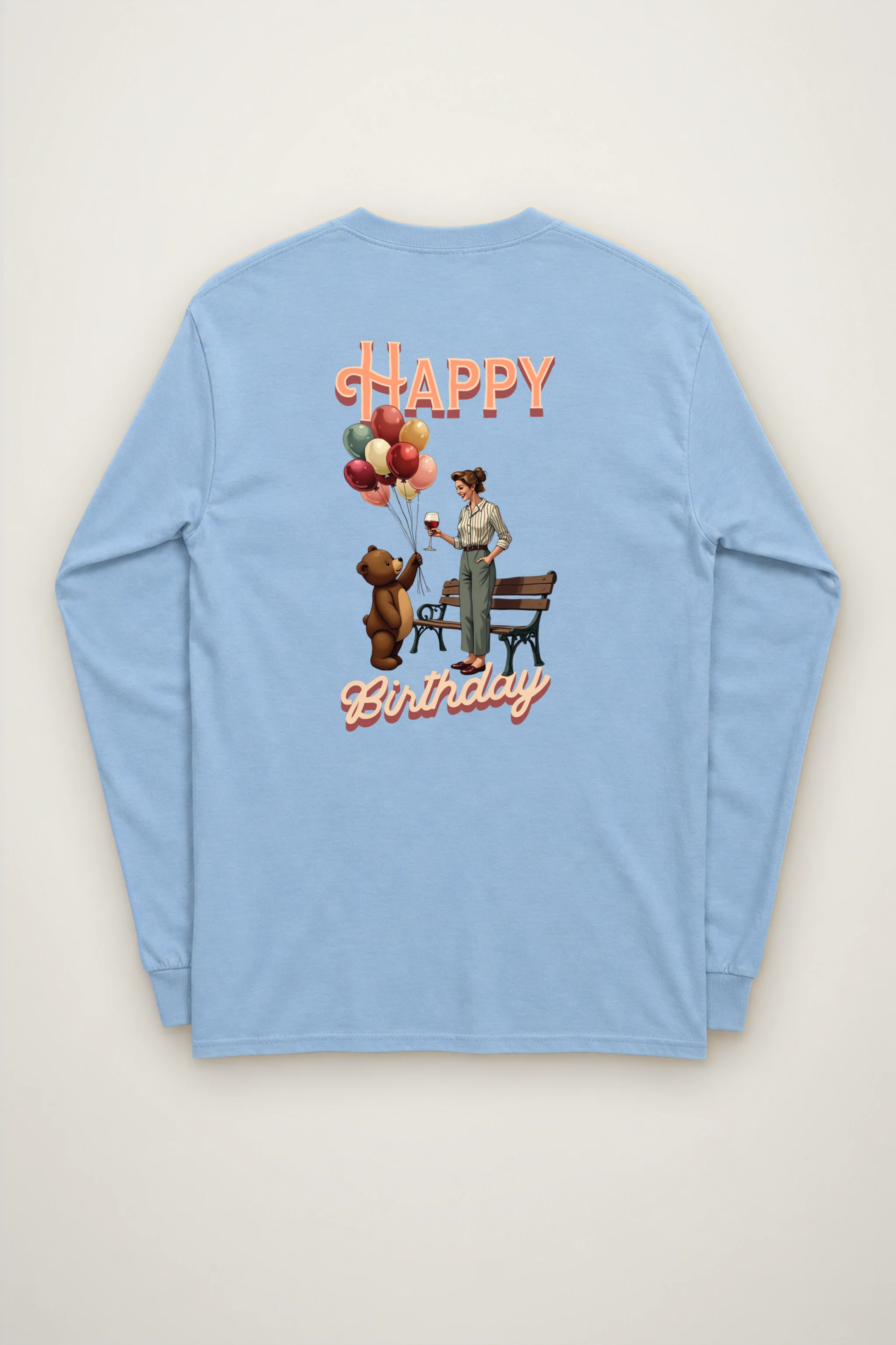 "Happy Birthday Bear" Unisex Longsleeve T-shirt